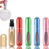 5 PCS Perfume Atomiser Bottles, 5ml Mini Refillable Spray Portable Liquid Glass Bottle with Visual Window, Empty Travel Bottle for Purse Handbag Pocket Luggage (A)