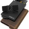 Fidelo Minimalist Wallet for Men - Card Wallet - Hybrid RFID Card Holder - Slim Wallet (Small, Rustic Brown)