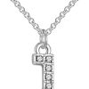 Philip Jones Pave Initial Necklace Letter J Created with Zircondia® Crystals