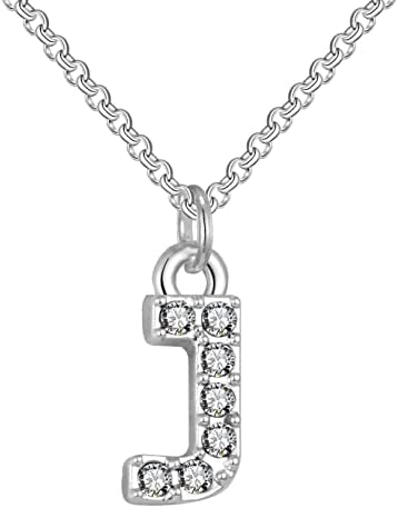 Philip Jones Pave Initial Necklace Letter J Created with Zircondia® Crystals