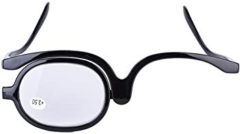 3 Color Makeup Glasses Make-up Eyewear Single Lens Rotating Glasses Women Makeup Essential Tool(#6(350 + Black))