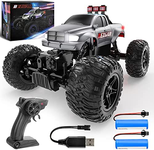 BEZGAR TC141 Remote Control Cars - 1:14 Scale RC Car, All Terrains Remote Control Monster Truck Toy, Off Road Electric Crawler Vehicle for kids Boys 3 4 5 6 7 8 adults with Two Rechargeable Batteries
