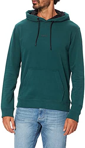 BOSS Mens Weedo 1 Relaxed-fit hooded sweatshirt with logo detailing