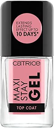 Catrice Maxi Stay Gel Top Coat, Base and Top Coat, Transparent, Long-Lasting, Glossy, No Acetone, Vegan, Microplastic Particles Free (10.5 ml)