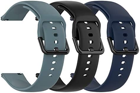 Chofit Strap Compatible with Popglory Straps, Soft Silicone Sport Bands Quick Release Replacement Wristband Band Armband for Popglory Smartwatch (Small, Black+Blue+Slate)