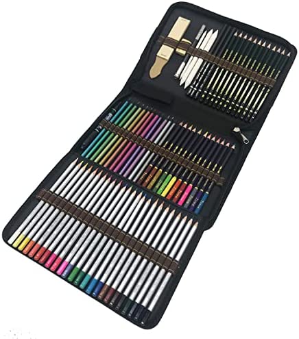 Colouring Pencils Sketch Drawing Set,Professional Set of 72 Sketching Graphite Pencils Art Supplies Set in Big Pencil Case Zip-Up Set,Ideal for Adults & Pro Artists Drawing, Sketching, Colouring