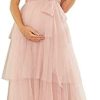 Ever-Pretty Women's Sleeveless V Neck Empire Waist A-Line Tulle Floor Length Maternity Prom Dresses EY20794