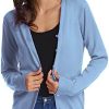 GRACE KARIN Womens Solid Color Button Down Long Sleeve Striped Draped Cardigan Sweaters V-Neck Coat