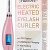Heated Eyelash Curler, Electric Eyelash Curler, Portable Eyelash Curler with USB Rechargeable, Eyelash Styling Tool with LCD Digital Display