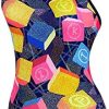 KIPI KITSCHPITCH Women's Dot World Double Crossback Multi One Piece Swimsuit Adult Middle Cut Swimwear