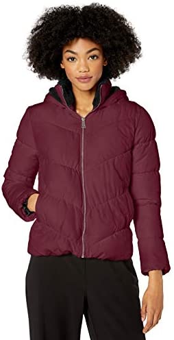 Pink Platinum Women's Puffer W/Sherpa Hood & Collar Lining Jacket