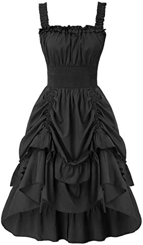 SCARLET DARKNESS Women Vintage A-Line Dress Sleeveless High Low Retro Dress Cocktail Party Dress