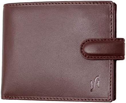 STARHIDE Wallets Men RFID Blocking Contactless Protection Slim Genuine Leather Bifold Wallet with Zip Coin Pocket Gift Boxed 1100 (Brown)