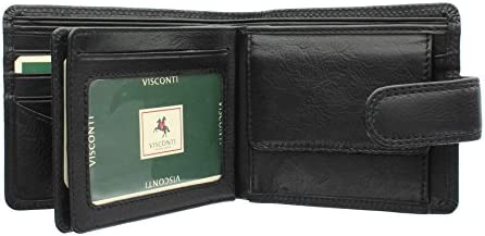 Visconti Heritage Collection Strand Leather Wallet with Tab Closure RFID Blocking HT13 Black