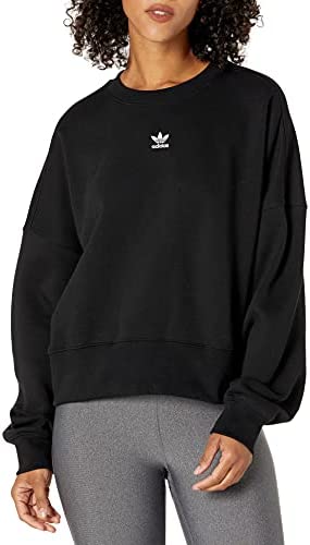 adidas Originals Women's Adicolor Essentials Fleece Sweatshirt, Black, Large